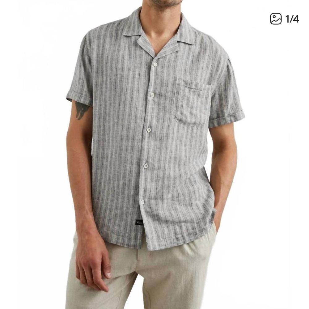 Rails Waimea Button Up Short Sleeve Shirt Ocean Mist Stripe